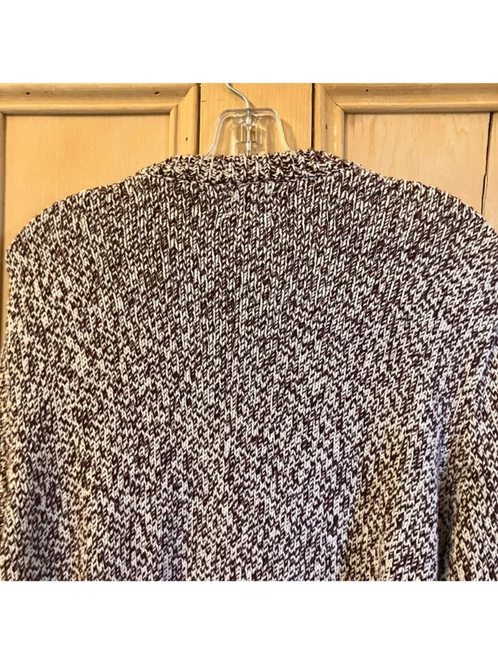 J.Crew Men Marled Cotton Crewneck Herringbone Sweater Medium Brown White SP NWOT